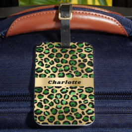 Leopard Smaragdgrüner Gepardenname Gepäckanhänger