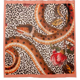 LEOPARD SNAKE IN PEACH DUSCHVORHANG