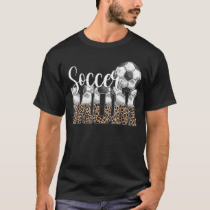 Leopard Soccer Mama Life Game Day Chefin Mama Moth T-Shirt