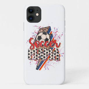 Leopard Soccer Mama Lightning Bolt Sport Mama Moth Case-Mate iPhone Hülle