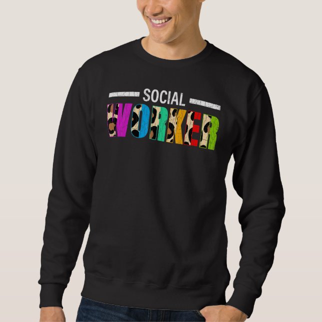 Leopard Social Worker Social Work Graphic Sweatshirt (Vorderseite)