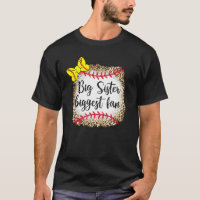 Leopard Softball Big Sister Größter Fan Game Day T