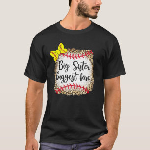 Leopard Softball Big Sister Größter Fan Game Day T T-Shirt