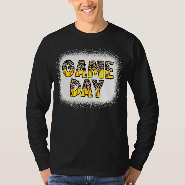 Leopard Softball Game Day Vibes Softball Mama Soft T-Shirt (Vorderseite)