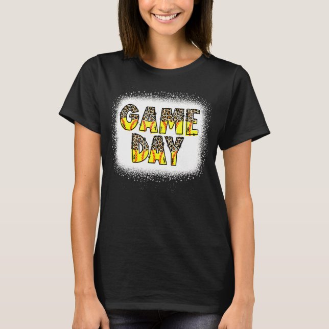 Leopard Softball Game Day Vibes Softball Mama Soft T-Shirt (Vorderseite)