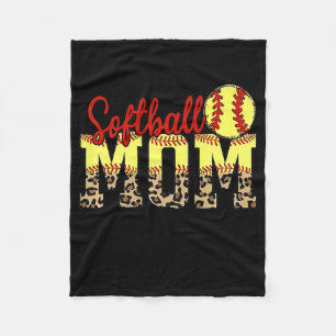 Leopard Softball Mama Game Day Mother's Day 2022 Fleecedecke