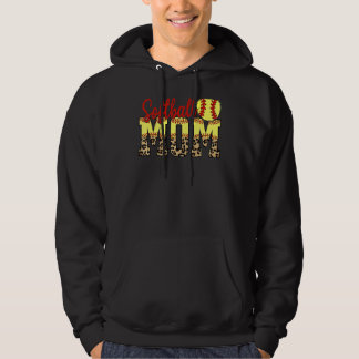 Leopard Softball Mama Game Day Mother's Day 2022 Hoodie