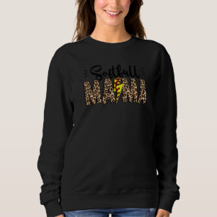 Leopard Softball Mama Lightning Bolt Women Mütter Sweatshirt