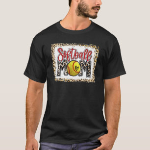 Leopard Softball Mama Softball Game Day Vi T-Shirt