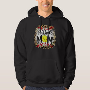 Leopard Softball Mama Softball Game Day Vibes Moth Hoodie