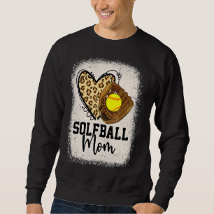 Leopard Softball Mama Softball Game Day Vibes Moth Sweatshirt