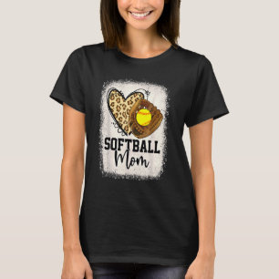 Leopard Softball Mama Softball Game Day Vibes Moth T-Shirt