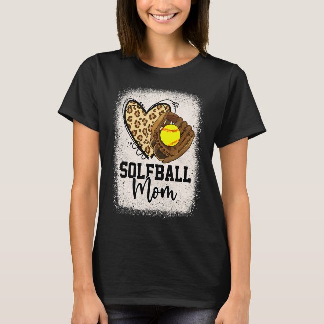 Leopard Softball Mama Softball Game Day Vibes Moth T-Shirt (Vorderseite)