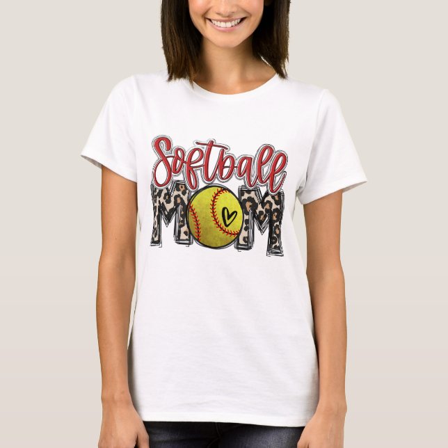 Leopard Softball Mama Softball Game Day Vibes Moth T-Shirt (Vorderseite)