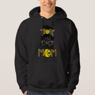 Leopard Software Mama Game Day Messy Bun Hoodie