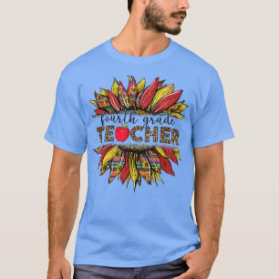 Leopard Sonnenblume 4. Klasse Lehrer zurück zur Sc T-Shirt