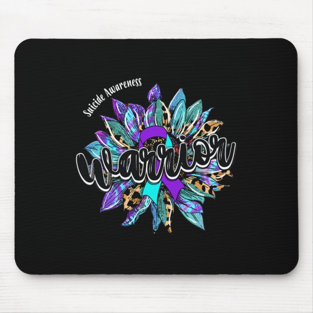 Leopard Sonnenblume Krieger Selbstmordgedanken Mousepad (Vorne)