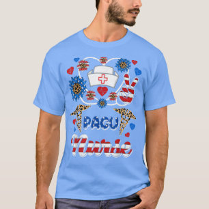 Leopard Sonnenblume Pacu Nurse American Flag Flag T-Shirt