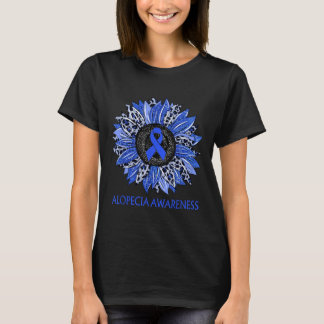 Leopard Sonnenblumen Alopezie Sensibilisierung Bla T-Shirt