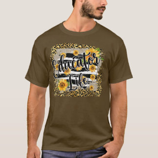 Leopard Sonnenblumen-Erzieher Leben ersten Tag zur T-Shirt