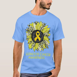 Leopard Sonnenblumen Kinder Krebs Bewusstsein Yell T-Shirt