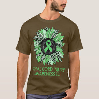 Leopard Sonnenblumen Rückenmarksverletzung Bewusst T-Shirt