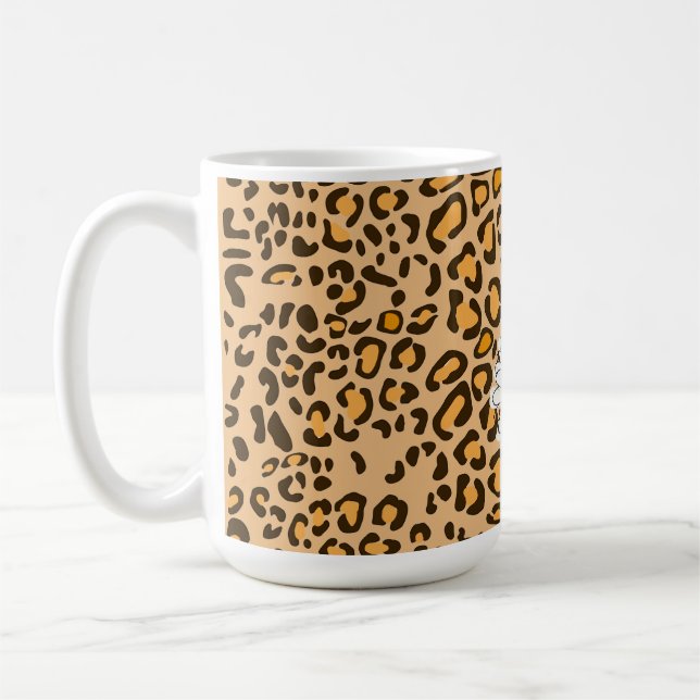 Leopard-Sonnenblumen-Rustikal-Blumen-Kaffeetasse Kaffeetasse (Links)