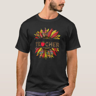 Leopard Sonnenblumen Spezielle Bildung Lehrer Zurü T-Shirt