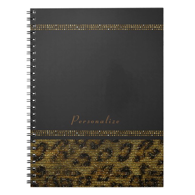 Leopard Sparkle Sequins Glam Chic Modern Cheetah Notizblock (Vorderseite)