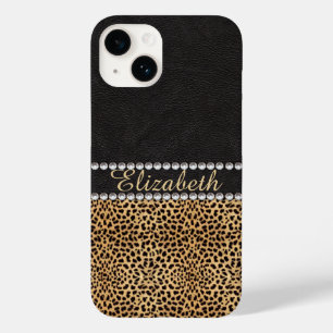 Leopard Spot Kristall Diamonds Monogram Case-Mate iPhone 14 Hülle