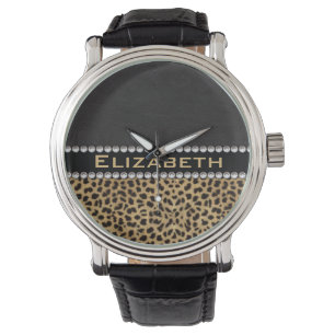 Leopard Spot Kristall Diamonds Monogram FOTO Armbanduhr