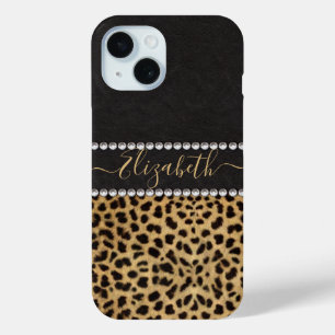 Leopard Spot Kristall Diamonds Monogram FOTO Case-Mate iPhone Hülle