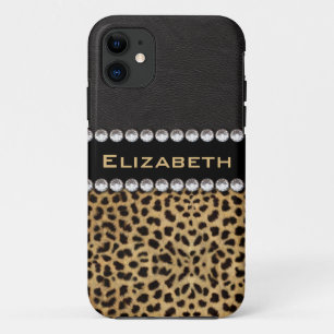 Leopard Spot Kristall Diamonds Monogram FOTO Case-Mate iPhone Hülle