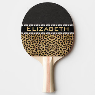 Leopard Spot Kristall Diamonds Monogram FOTO Tischtennis Schläger