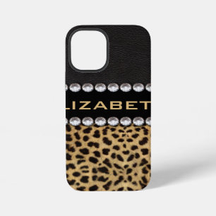 Leopard Spot Rhinestone Diamanten Monogramm FOTO iPhone Hülle