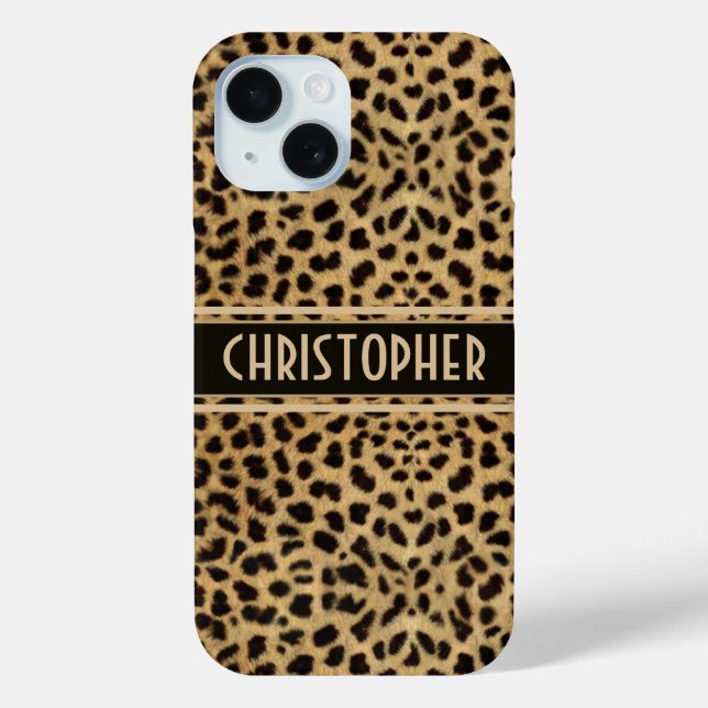 Leopard Spot Skin Print Personalisiert Case-Mate iPhone Hülle (Rückseite)