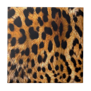 Leopard Spots Black Brown Wild Animal Fine Art Fliese