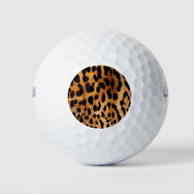 Leopard Spots Black Brown Wild Animal Fine Art Golfball (Vorderseite)