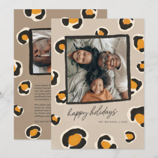 Leopard Spots Flat Holiday Card Feiertagskarte