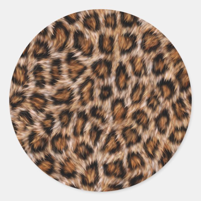 Leopard Spots Fur Jaguar Animal Cat Skin Pattern.j Runder Aufkleber (Vorderseite)
