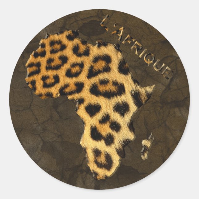 Leopard Spots Karte der AFRICA-Aufkleberserie Runder Aufkleber (Vorderseite)