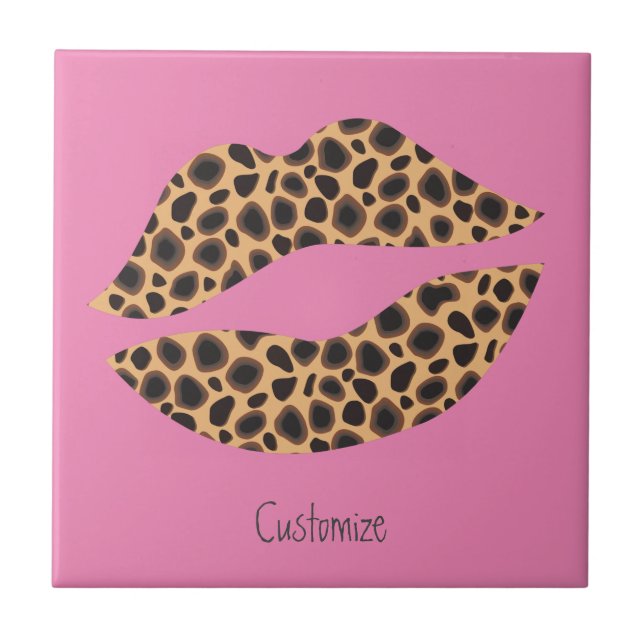 Leopard Spots Lipstick Kiss Thunder_Cove Fliese (Vorderseite)