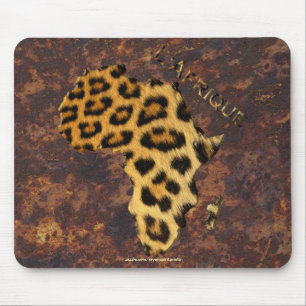 Leopard Spots Map AFRICA Wildlife Mousepad