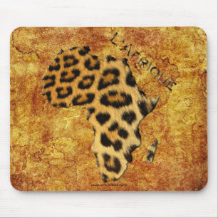 Leopard Spots Map AFRICA Wildlife Mousepad