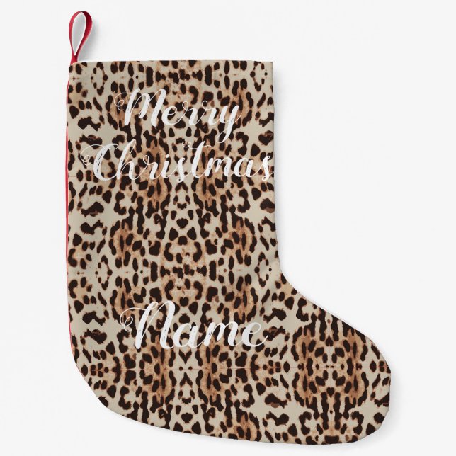 Leopard Spots Muster Thunder_Cove Kleiner Weihnachtsstrumpf (Vorderseite)