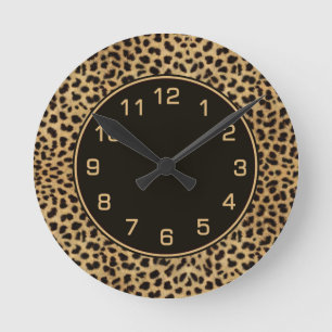 Leopard Spots Pattern Runde Wanduhr