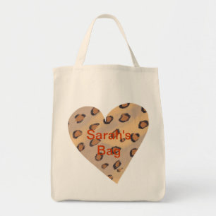 Leopard Spots Personalisierte Heart Bags Tragetasche