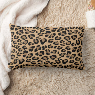 Leopard Spots Tan Brown Animal Print Muster Lendenkissen