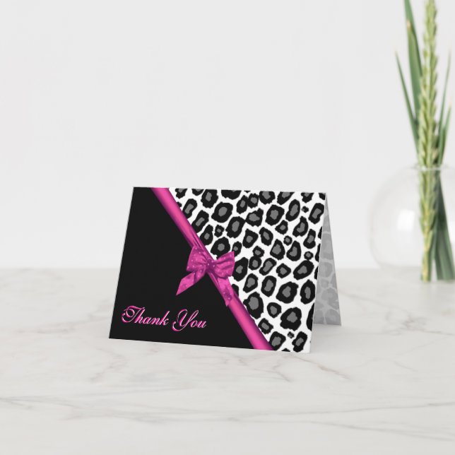 Leopard Spots und Ribbon Danke (Vorderseite)