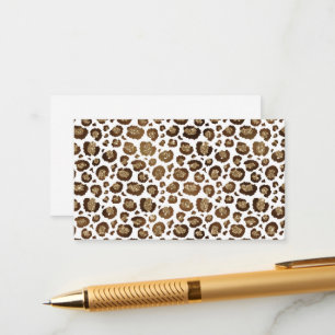 Leopard Spots Wildtiere Golden Glitzer Safari Begleitkarte